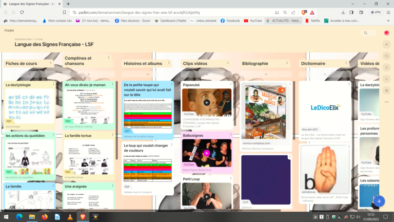 Formations- Padlet- bébé signe